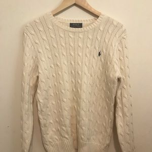 Boys Polo Sweater. Cream color. Size 14-16